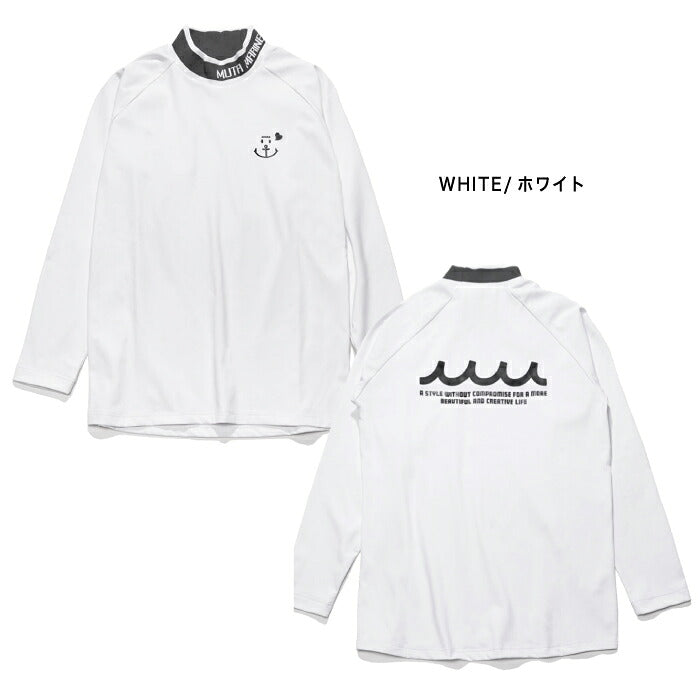 muta MARINE GOLF ムータマリンゴルフ ゴルフウェア メンズ レディース UNISEX ウォームジャージ モックネックプルオーバー 長袖シャツ 2WAYストレッチ 裏起毛 mgsg-251238