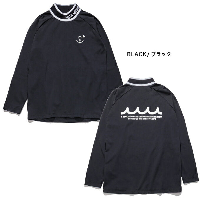muta MARINE GOLF ムータマリンゴルフ ゴルフウェア メンズ レディース UNISEX ウォームジャージ モックネックプルオーバー 長袖シャツ 2WAYストレッチ 裏起毛 mgsg-251238