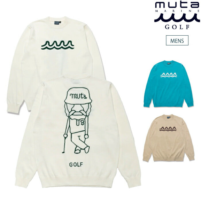 muta MARINE GOLF ムータマリンゴルフ ゴルフウェア メンズ コットン クルーネックセーター ジェントル mgsk-446796