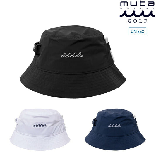 muta MARINE GOLF ムータマリンゴルフ ゴルフウェア メンズ レディース UNISEX ティーホルダー バケットハット サイズ調整可能 ティー3本付属 (ホワイト) MGST-624054