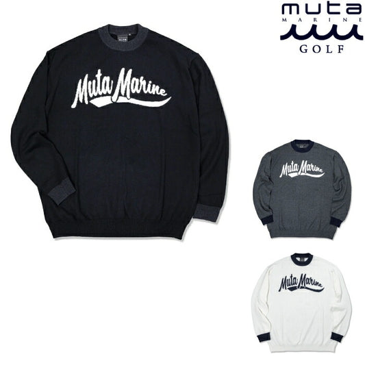 muta MARINE GOLF ムータマリンゴルフ メンズ レディース ACANTHUS × muta MARINE Ringer Logo knit [全3色] MMAC-MA2334