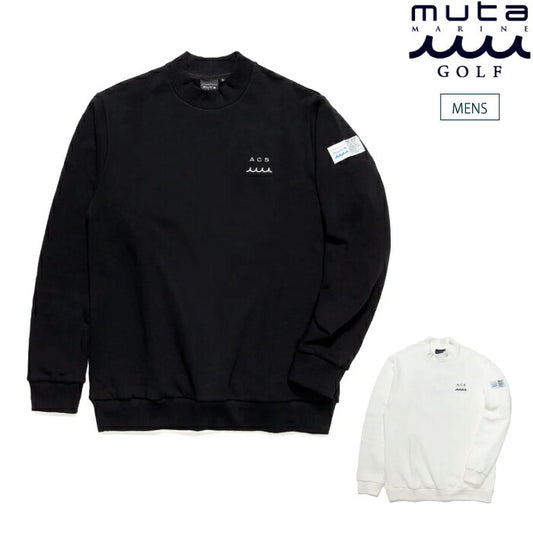 muta MARINE GOLF ムータマリンゴルフ ゴルフウェア メンズ ACANTHUS × muta MARINE Mockneck Sweatshirts [全2色] 国産起毛裏毛 保温性 モックネックスウェット 上品 コラボ MMAC-MA2535