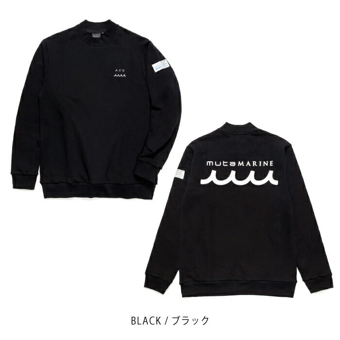 muta MARINE GOLF ムータマリンゴルフ ゴルフウェア メンズ ACANTHUS × muta MARINE Mockneck Sweatshirts [全2色] 国産起毛裏毛 保温性 モックネックスウェット 上品 コラボ MMAC-MA2535