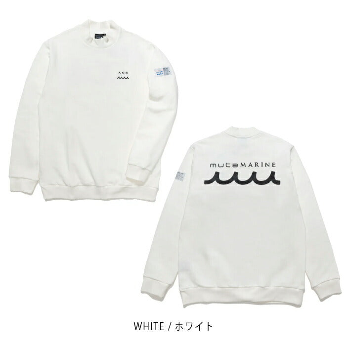 muta MARINE GOLF ムータマリンゴルフ ゴルフウェア メンズ ACANTHUS × muta MARINE Mockneck Sweatshirts [全2色] 国産起毛裏毛 保温性 モックネックスウェット 上品 コラボ MMAC-MA2535