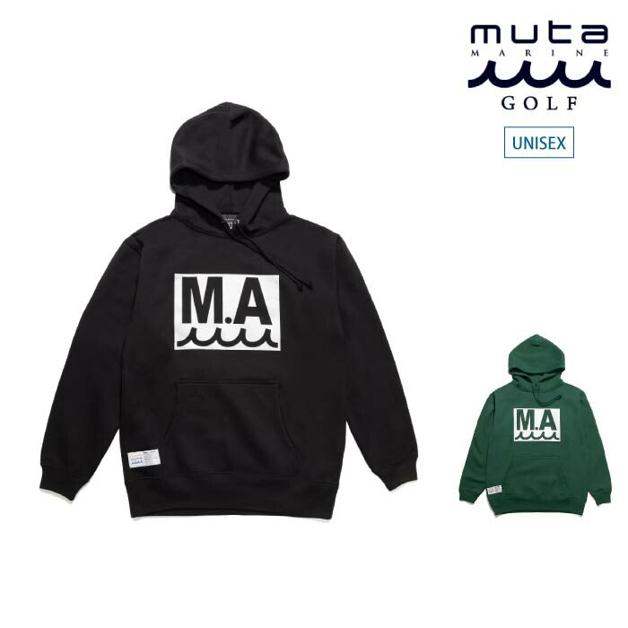 muta MARINE GOLF ムータマリンゴルフ メンズ レディース パーカー ACANTHUS × muta MARINE MA Logo Hooded Sweatshirts コラボ 裏起毛 軽量 スウェットパーカー MMAC-MA2537