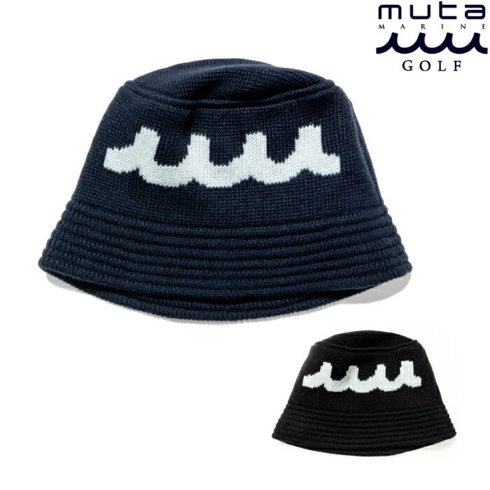muta MARINE GOLF ムータマリンゴルフ   ゴルフウェア メンズ レディース ACANTHUS × muta MARINE Logo Knit Bucket Hat ニット バケットハット 日本製 MMAC-MA2543