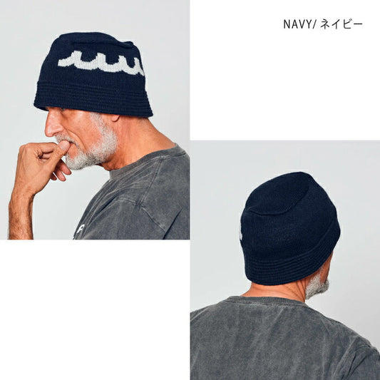 muta MARINE GOLF ムータマリンゴルフ   ゴルフウェア メンズ レディース ACANTHUS × muta MARINE Logo Knit Bucket Hat ニット バケットハット 日本製 MMAC-MA2543