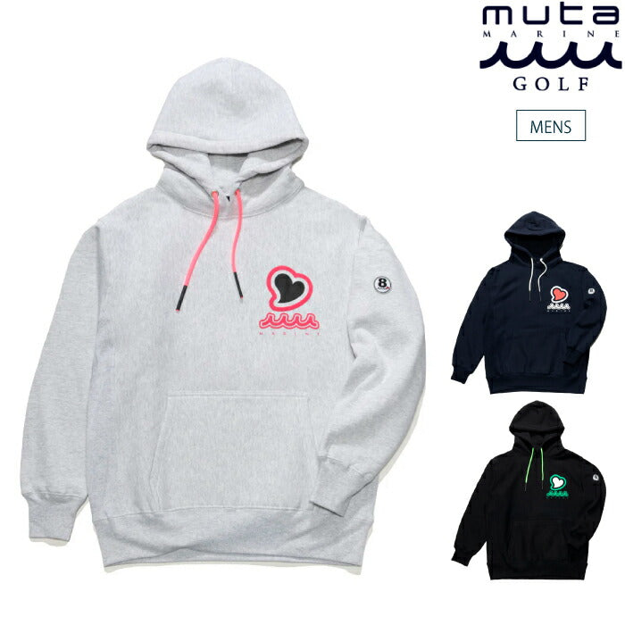 muta MARINE GOLF ムータマリンゴルフ ゴルフウェア ACANTHUS × muta MARINE Sweet Logo Hooded Sweatshirts プルオーバーパーカー ヘビーウェイトスウェット MMAC-MA2545
