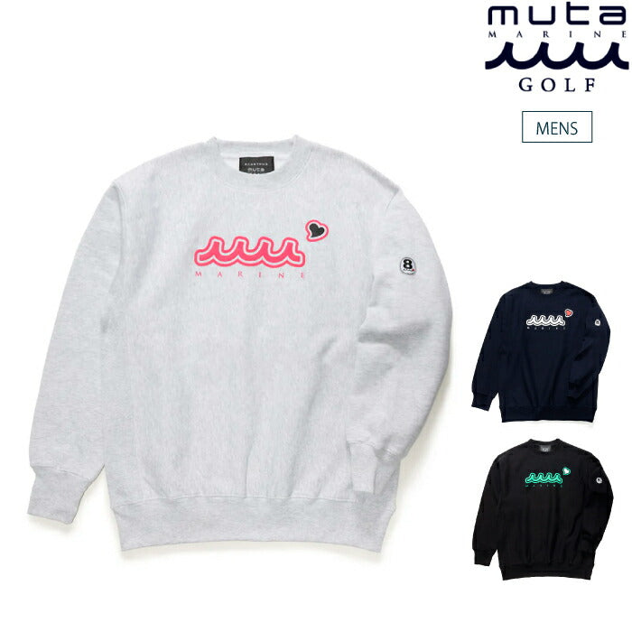 muta MARINE GOLF ムータマリンゴルフ ゴルフウェア メンズ ACANTHUS × muta MARINE Sweet Logo Crewneck Sweatshirts プルオーバーパーカー ヘビーウェイトスウェット MMAC-MA2546