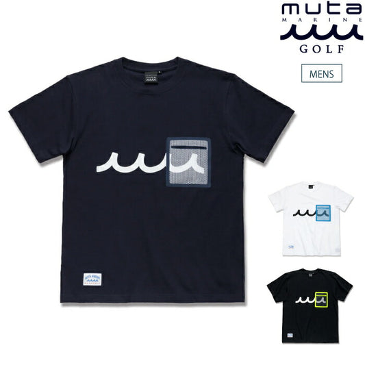 muta MARINE GOLF ムータマリンゴルフ ゴルフウェア メンズ ACANTHUS × muta MARINE Mesh Trimming Pocket Tee ベーシックシルエットTシャツ mmac-ma2615