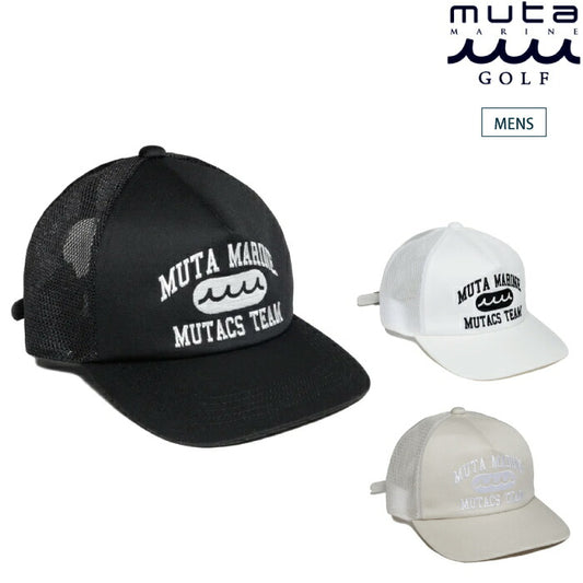 muta MARINE GOLF ムータマリンゴルフ ゴルフウェア メンズ ACANTHUS × muta MARINE College Logo Mesh Cap 帽子 メッシュキャップ 吸水速乾 mmac-ma2622