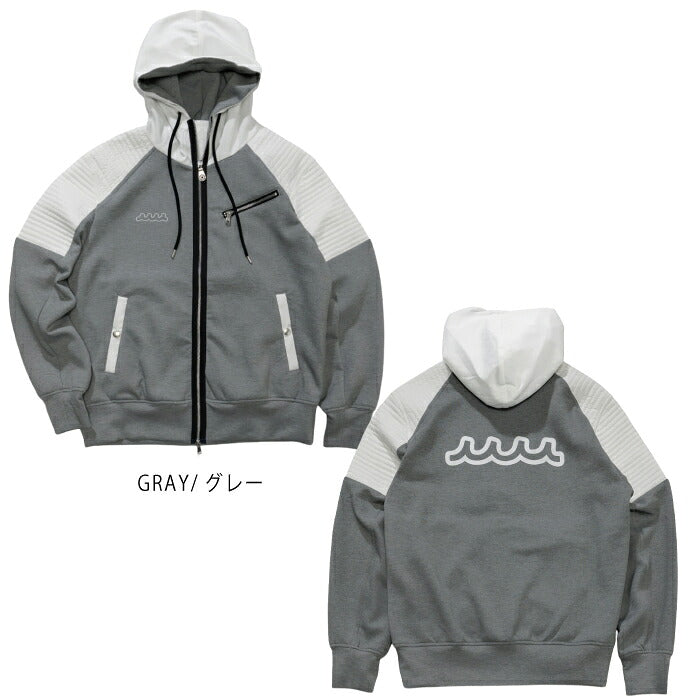 muta MARINE GOLF ムータマリンゴルフ ゴルフウェア メンズ ACANTHUS × muta MARINE Double-knit Biker parka ジップアップバイカーパーカー ダンボール素材 保温性 断熱性 mmac-ma2652