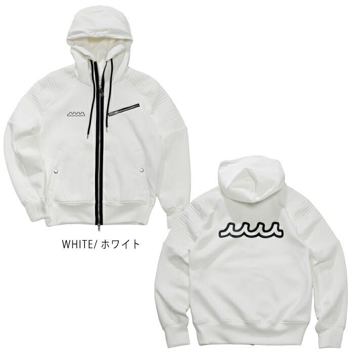muta MARINE GOLF ムータマリンゴルフ ゴルフウェア メンズ ACANTHUS × muta MARINE Double-knit Biker parka ジップアップバイカーパーカー ダンボール素材 保温性 断熱性 mmac-ma2652