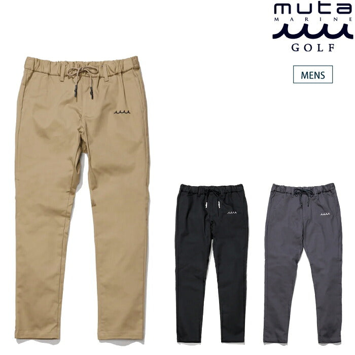 muta MARINE GOLF ムータマリンゴルフ ゴルフウェア メンズ ACANTHUS × muta MARINE Easy Tight Pants イージータイトロングパンツ チノストレッチ素材 ウエストドローコード フロントファスナー開き仕様 mmac-ma2654