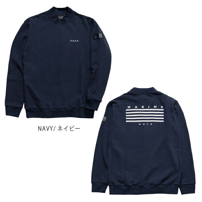 muta MARINE GOLF ムータマリンゴルフ ゴルフウェア メンズ ACANTHUS × muta MARINE Mockneck Sweatshirts モックネックスウェット 国産起毛裏毛使用 保温性 上品な着心地 mmac-ma2655