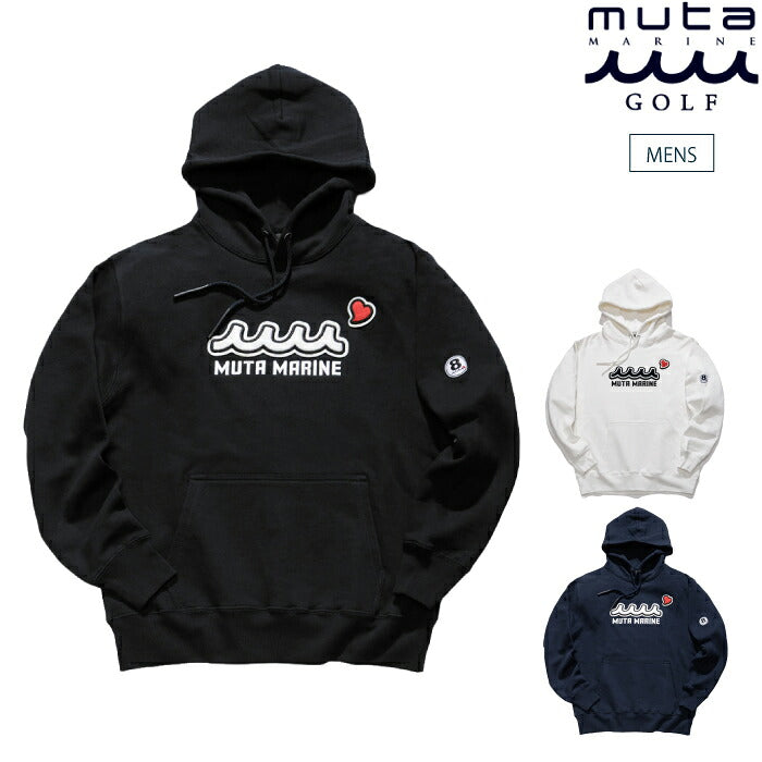 muta MARINE GOLF ムータマリンゴルフ ゴルフウェア メンズ ACANTHUS × muta MARINE Sweet Extra Logo Hoodie ヘビーウェイトスウェット プルオーバーパーカー オールドアメリカンを想起させる仕上がり mmac-ma2670