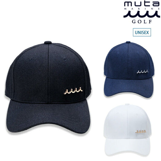 muta MARINE GOLF ムータマリンゴルフ ゴルフウェア メンズ レディース WAVE ロゴプレート キャップ 帽子 シンプル サイズ調整可 MMAV-622209