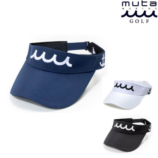 muta MARINE GOLF ムータマリンゴルフ ゴルフバイザー 帽子 メンズ レディース ユニセックス WAVE ロゴバイザー [全3色] 軽量 撥水 MMAV-624030