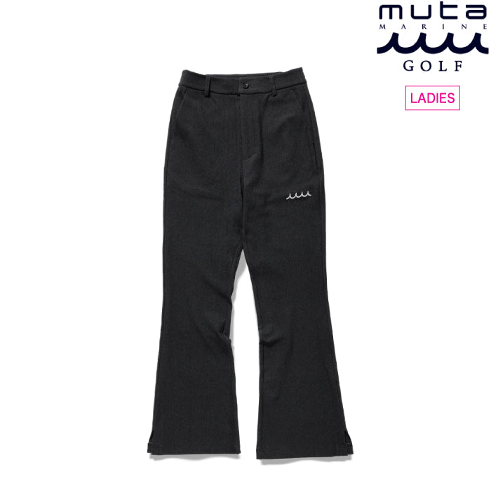 muta MARINE GOLF ムータマリンゴルフ ゴルフウェア レディース ヒートエフェクトデニム フレアパンツ ロングパンツ 裏起毛 伸縮 セットアップ mmbg-444437