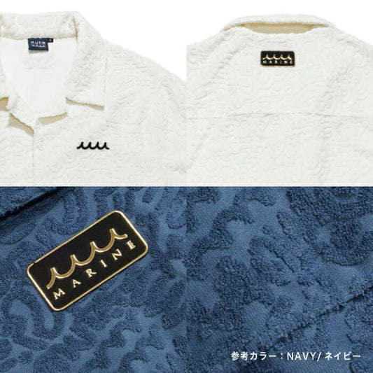 muta MARINE GOLF ムータマリンゴルフ メンズ ラインアートパイル オープンカラーシャツ 半袖シャツ 通気性 吸水性 セットアップ対応 mmbg-446824