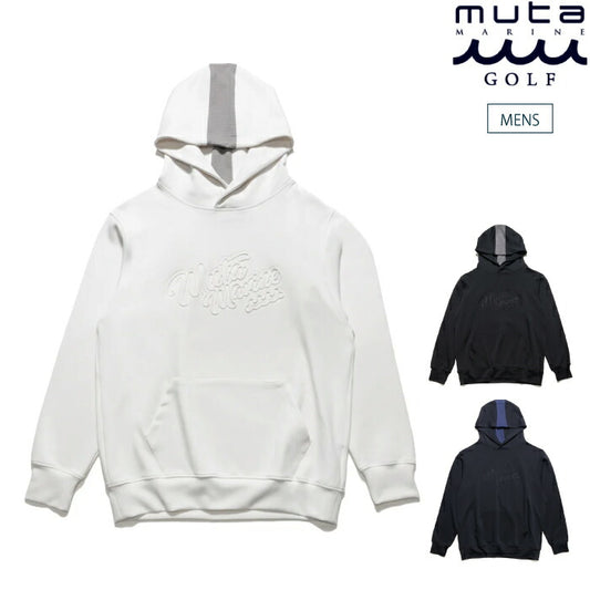 muta MARINE GOLF ムータマリンゴルフ ゴルフウェア メンズ エンボス スムースダンボール プルパーカー セットアップ対応 MMJC-443673