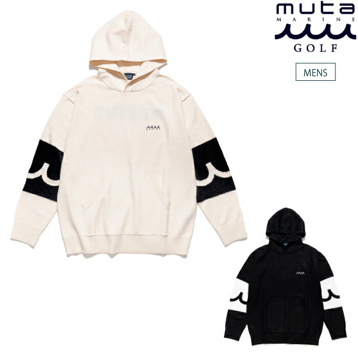 【ムータマリンゴルフ】人気ラバーロゴマーク 長袖ゴルフプルオーバーパーカーLL muta MARINE GOLF ムータマリンゴルフ ゴルフウェア メンズ アーム