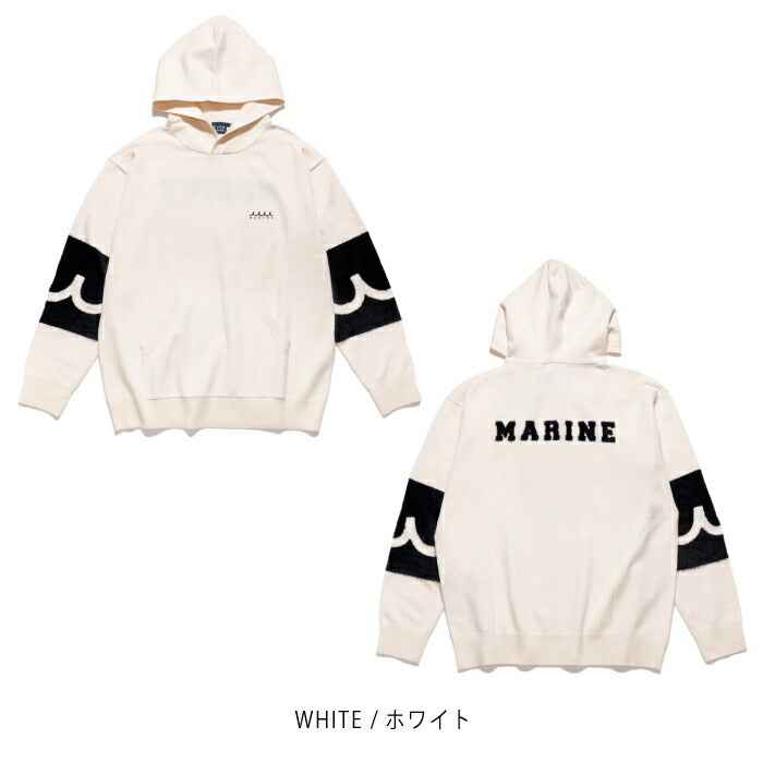 muta MARINE GOLF ムータマリンゴルフ ゴルフウェア メンズ アームラインニット プルパーカー [全2色] 肌心地 ふわふわ素材 ストレッチ糸 天竺素材 ハイゲージ 袖切替 柔らかい着心地 MMJC-443678