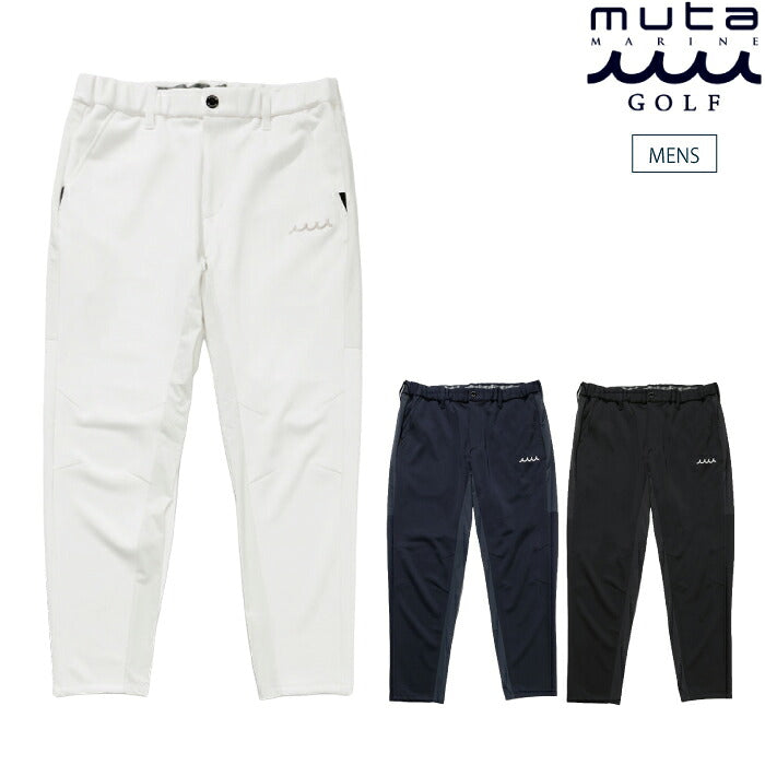 muta MARINE GOLF ムータマリンゴルフ ゴルフウェア メンズ バイファブリック トレーニングパンツ シワになりにくい ボタン留め ウエストゴム イージー仕様 セットアップ対応 mmjc-444446