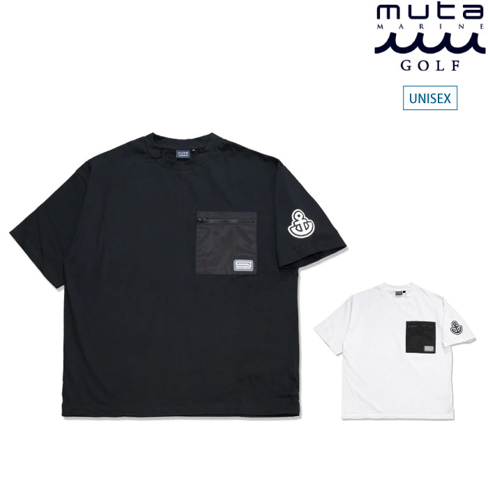 muta MARINE GOLF ムータマリンゴルフ メンズ レディース ユニセックス ゴルフウェア 半袖 ドローストリング ポケットTシャツ MMMK-434444