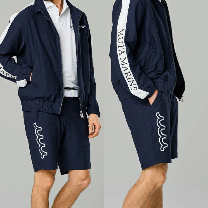 muta MARINE GOLF ムータマリンゴルフ メンズ ECO BLUE®ハイテンションサッカー ショートパンツ 軽量性 通気性 ストレッチ 紫外線防止機能 セットアップ対応 mmmk-444361