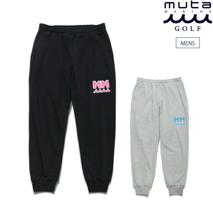 muta MARINE GOLF ムータマリンゴルフ ゴルフウェア メンズ スウェット ジョガーパンツ ロングパンツ シンプル ウエストゴム 柔らか 薄手 デイリー使い MMMK-444364