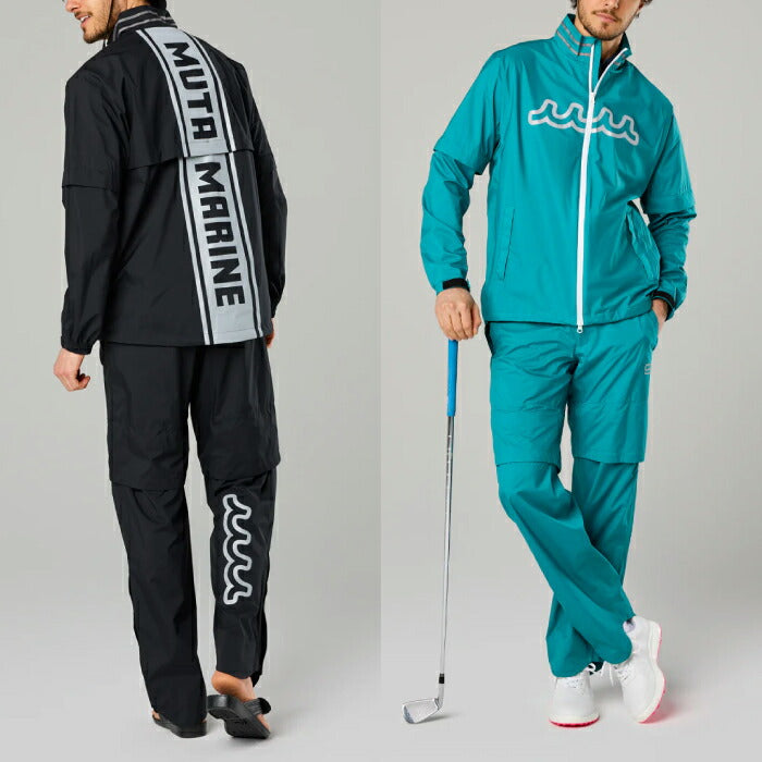muta MARINE GOLF ムータマリンゴルフ ゴルフウェア メンズ 2WAY レインパンツ 膝下脱着可能 耐水 透湿機能 耐久撥水素材 裏地メッシュ仕様 ベンチレーション(換気機能)配備 サイドファスナー配置 ゆとりのあるシルエット セットアップ対応 mmmk-444368