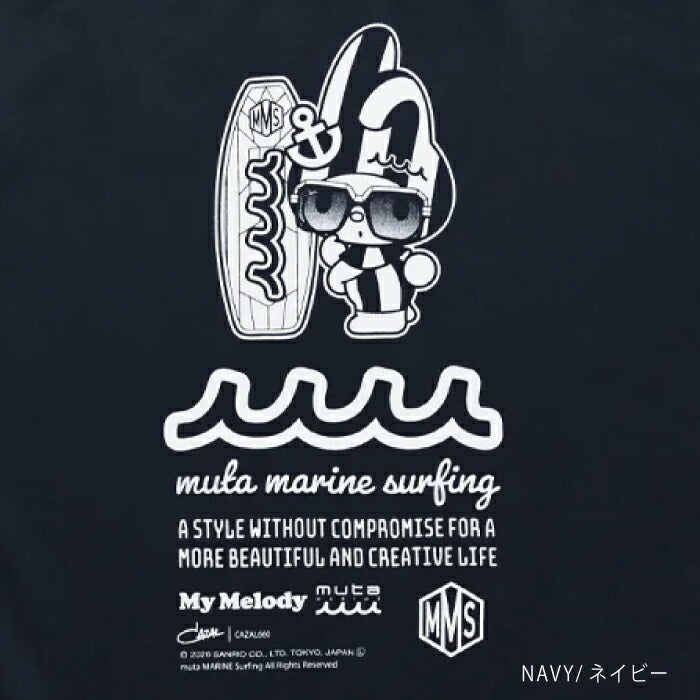 muta MARINE GOLF ムータマリンゴルフ ゴルフウェア メンズ レデイース ユニセックス My Melody × muta MARINE SURFING ストレッチTシャツ スリムフィット さらっとした肌離れの良さ 伸縮性 コットンポリウレタン混紡素材 サンリオ mmmp-434770