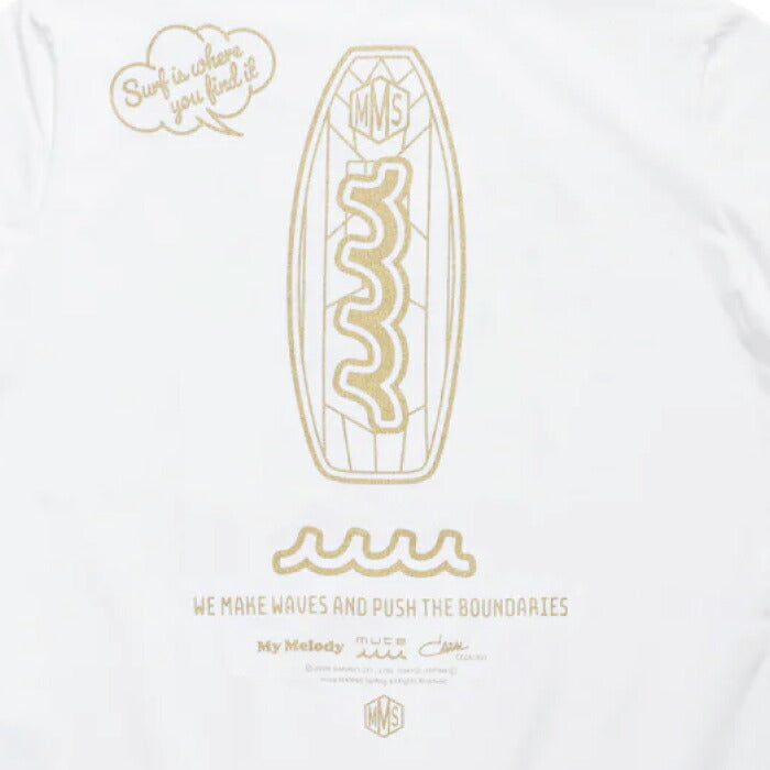 muta MARINE GOLF ムータマリンゴルフ ゴルフウェア メンズ レデイース ユニセックス My Melody × muta MARINE SURFING ストレッチTシャツ スリムフィット さらっとした肌離れの良さ 伸縮性 コットンポリウレタン混紡素材 サンリオ mmmp-434770