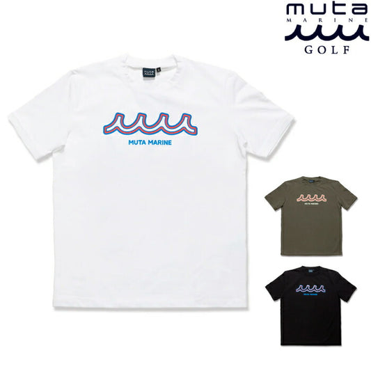 muta MARINE GOLF ムータマリンゴルフ ゴルフウェア メンズ レディース NEON WAVE ストレッチTシャツ 伸縮性 スリムシルエット 綿ポリ混紡素材 mmmp-434780
