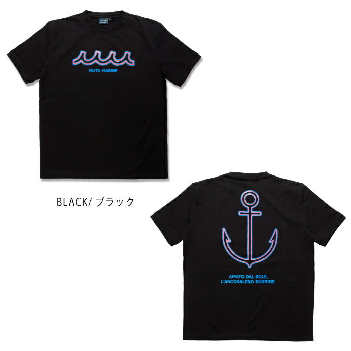 muta MARINE GOLF ムータマリンゴルフ ゴルフウェア メンズ レディース NEON WAVE ストレッチTシャツ 伸縮性 スリムシルエット 綿ポリ混紡素材 mmmp-434780