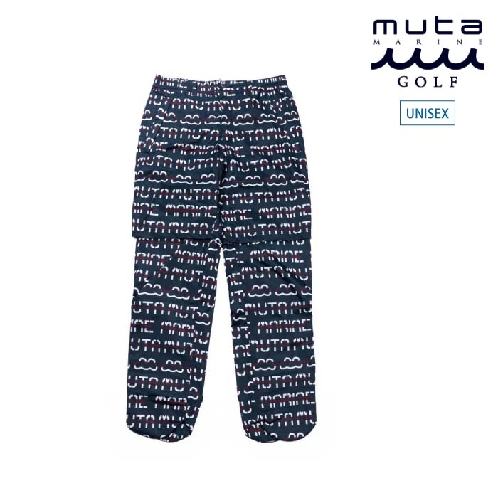 muta MARINE GOLF ムータマリンゴルフ ゴルフウェア メンズ レディース 2WAY レインパンツ (デジタルロゴ) 透湿 セットアップ対応 mmsg-240741