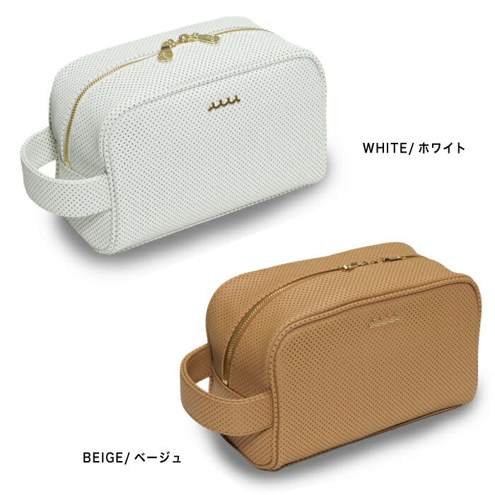 muta MARINE GOLF ムータマリンゴルフ メンズ レディース CONTINUA パンチングエシカルレザー トラベルポーチ 高い耐久性 コンパクト 洗練された雰囲気 mmsg-250550