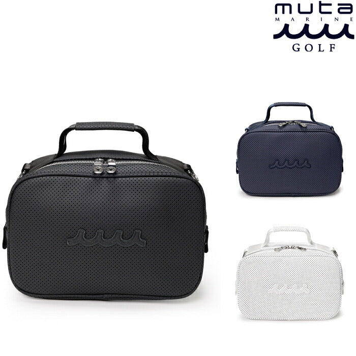 muta MARINE GOLF ムータマリンゴルフ メンズ レディース CONTINUA パンチングエシカルレザー ポーチバッグ カートバッグ 耐久性 ショルダーストラップ付 mmsg-260103