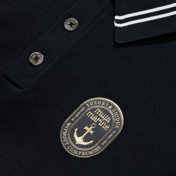 muta MARINE GOLF ムータマリンゴルフ ゴルフウェア メンズ ダブルフェイスニットポロシャツ すっきりシルエット トラディショナルな雰囲気 スポーティー要素 mmsk-446865