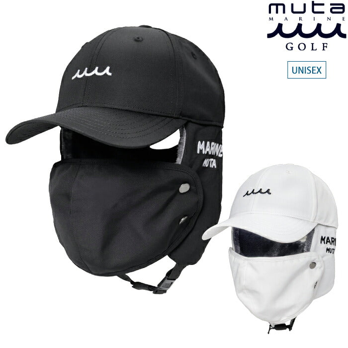 muta MARINE GOLF ムータマリンゴルフ メンズ レディース 3WAY イヤーマフキャップ 帽子 汗止め部分吸水速乾生地 イヤーマフ、マスク部分は着脱可能 サイズ調整可能 mmst-622263