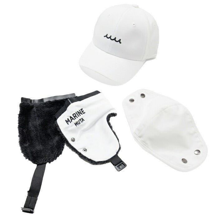 muta MARINE GOLF ムータマリンゴルフ メンズ レディース 3WAY イヤーマフキャップ 帽子 汗止め部分吸水速乾生地 イヤーマフ、マスク部分は着脱可能 サイズ調整可能 mmst-622263