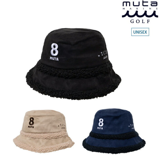 muta MARINE GOLF ムータマリンゴルフ ゴルフウェア メンズ レディース エコスエード バケットハット 微光沢 吸水速乾 サイズ調整可 MMST-624050