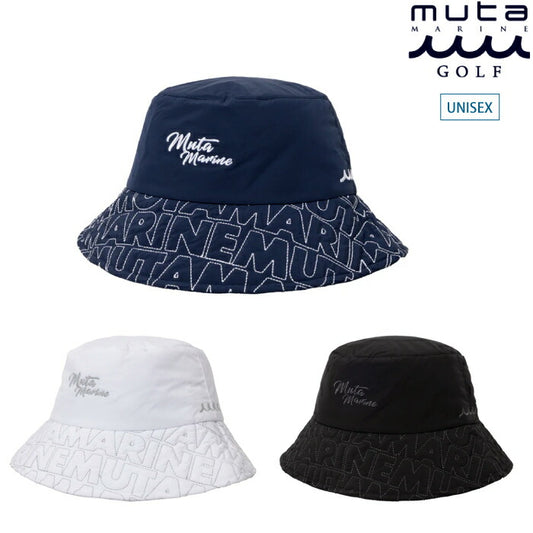 muta MARINE GOLF ムータマリンゴルフ ゴルフウェア メンズ レディース ロゴキルト バケットハット 軽量 吸水速乾 MMST-624053
