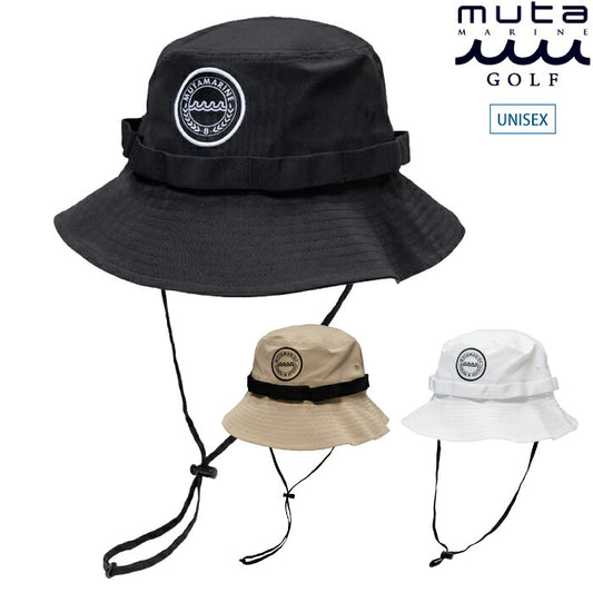 muta MARINE GOLF ムータマリンゴルフ ゴルフウェア メンズ レディース サファリハット 帽子 カジュアルな雰囲気 軽やかな素材 汗止め部分吸水速乾生地採用 ドローコード付き ストラップ付き mmst-624066
