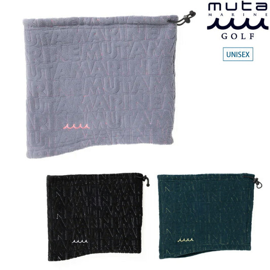 muta MARINE GOLF ムータマリンゴルフ ゴルフウェア メンズ レディース ロゴキルト フリースネックウォーマー 軽量 保温性 MMST-652121