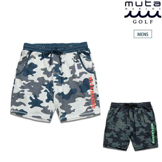 muta MARINE GOLF ムータマリンゴルフ メンズ ラッシュショートパンツ ダイアゴナルカモ 水陸両用 紫外線95%以上カット 吸水速乾性 ストレッチ素材 セットアップ対応 mmtk-437055