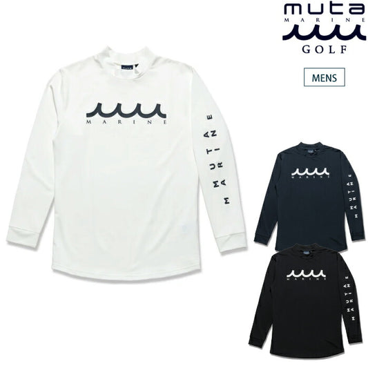 muta MARINE GOLF ムータマリンゴルフ ゴルフウェア メンズ ラッシュロングスリーブTシャツ WAVEロゴ 水陸両用長袖シャツ マリンアイテム 紫外線95%以上カット 速乾性 mmtk-440009