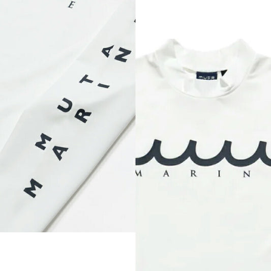 muta MARINE GOLF ムータマリンゴルフ ゴルフウェア メンズ ラッシュロングスリーブTシャツ WAVEロゴ 水陸両用長袖シャツ マリンアイテム 紫外線95%以上カット 速乾性 mmtk-440009