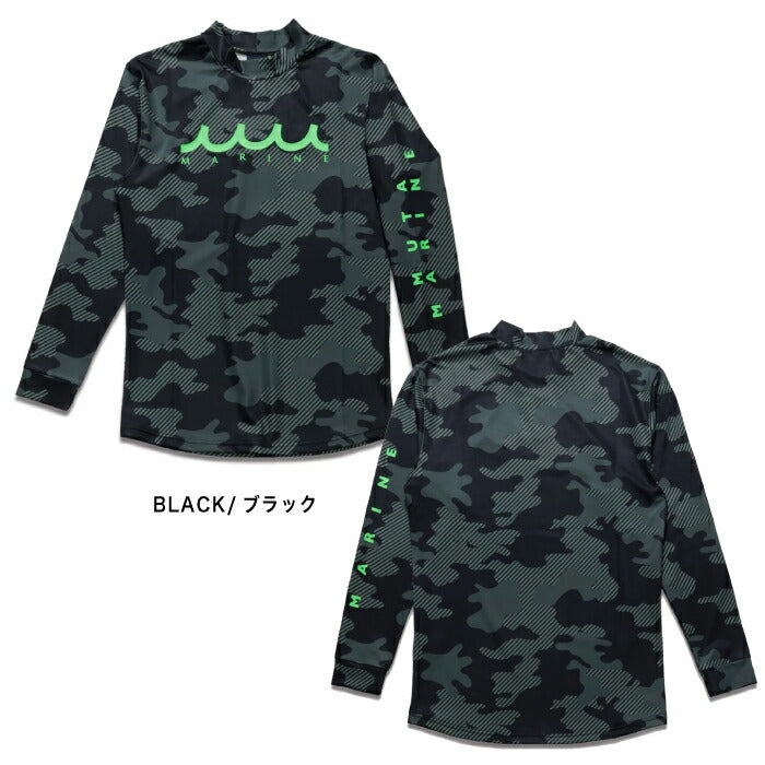 muta MARINE GOLF ムータマリンゴルフ メンズ ラッシュロングスリーブTシャツ ダイアゴナルカモ 水陸両用 紫外線95%以上カット 速乾性 ストレッチ素材 セットアップ対応 mmtk-440010